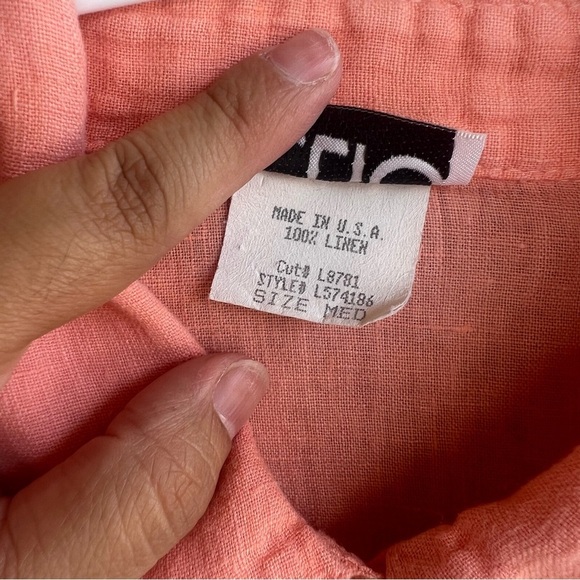 Clio Linen Button Down Shirt - Size M - Summer Beach Vacation Resortwear - Picture 5 of 6